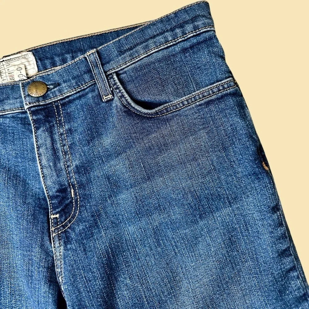 Current/Elliott ‘Propeller’ Relaxed Straight Fit Cropped Released Hem Jeans 30